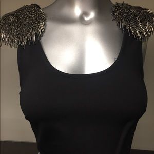 Small bebe black crop top.